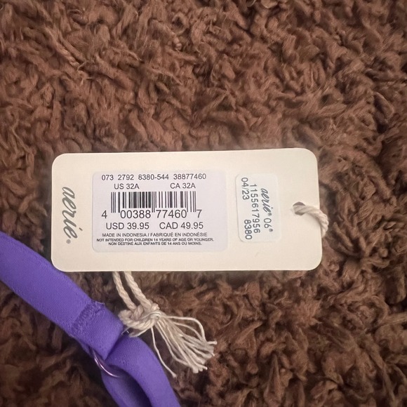 Aerie Smoothez Balconette Bra Lightly Lined Purple Everyday Comfort Size NWT32A - Picture 3 of 7